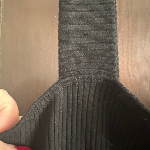 REFORMATION | Black Ribbed Cotton Square Neck Wide Strap Tank | Size Extra Large - Picture 4 of 4